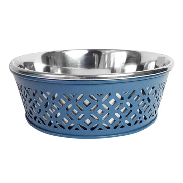 Stainless Steel COUNTRY FARMHOUSE Pet Bowl - Blue