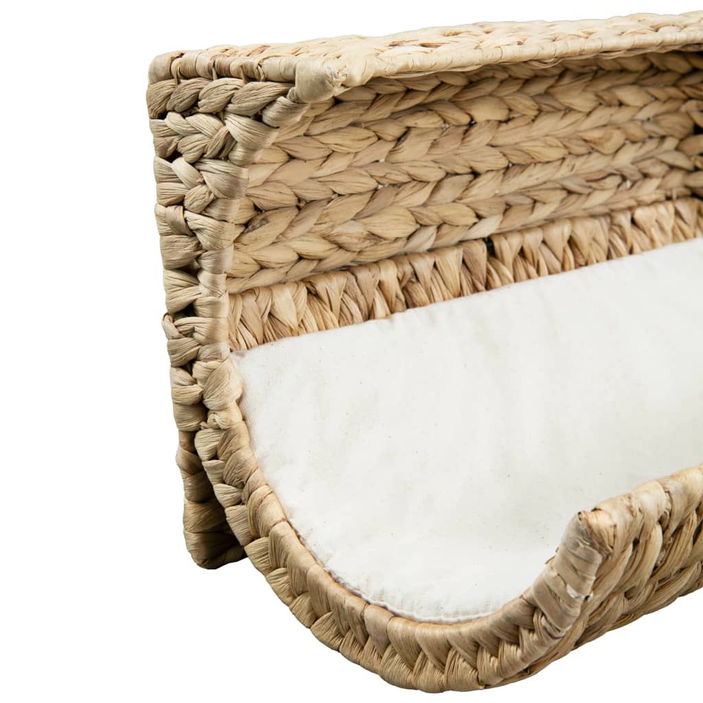 vidaXL Cat Bed with Cushion Water Hyacinth 13.8"x7.1"x7.1"-4