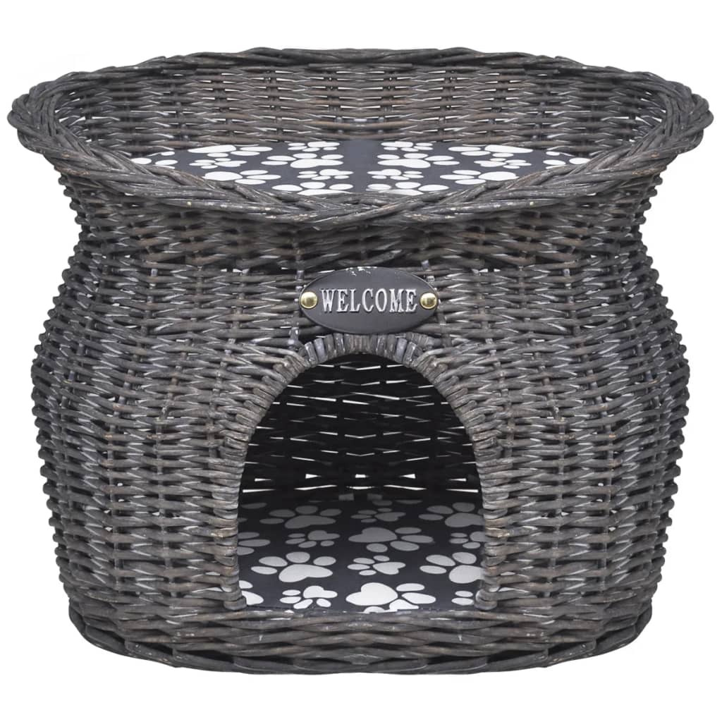 vidaXL Willow Cat Tree Pet House/Bed/Scratching Post with Cushion-0