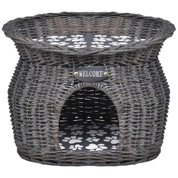 vidaXL Willow Cat Tree Pet House/Bed/Scratching Post with Cushion-0