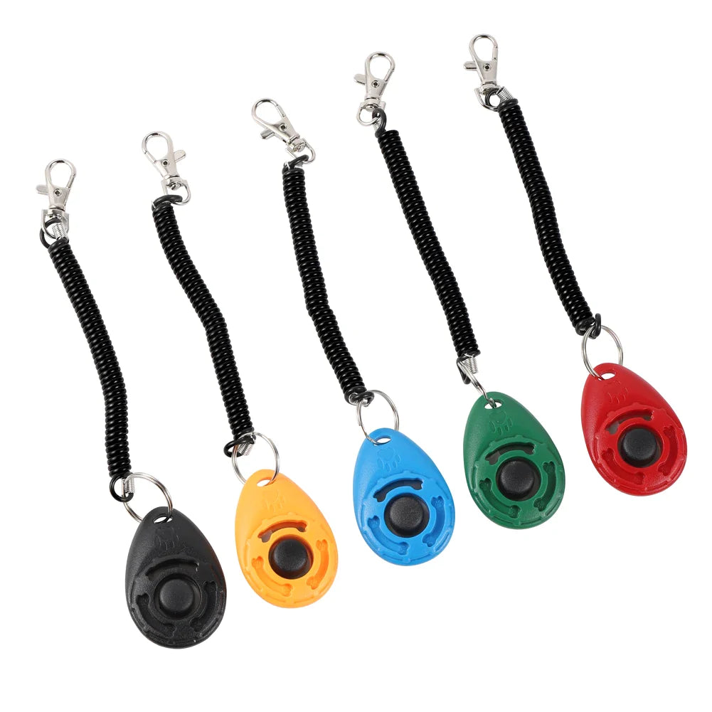 Dog Training Clicker Pet Cat Plastic New Dogs Click Trainer Aid Tools Adjustable Wrist Strap Sound Key Chain Dog Supplies-2