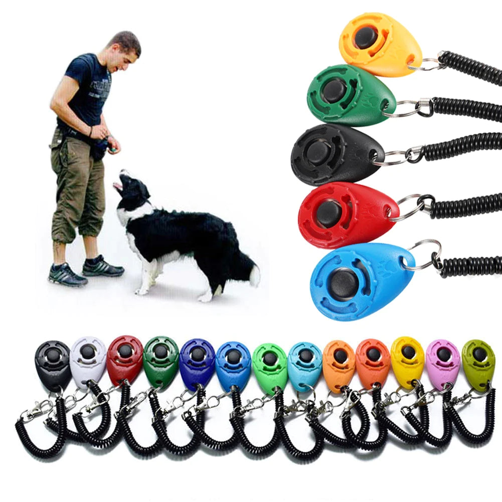 Dog Training Clicker Pet Cat Plastic New Dogs Click Trainer Aid Tools Adjustable Wrist Strap Sound Key Chain Dog Supplies-5