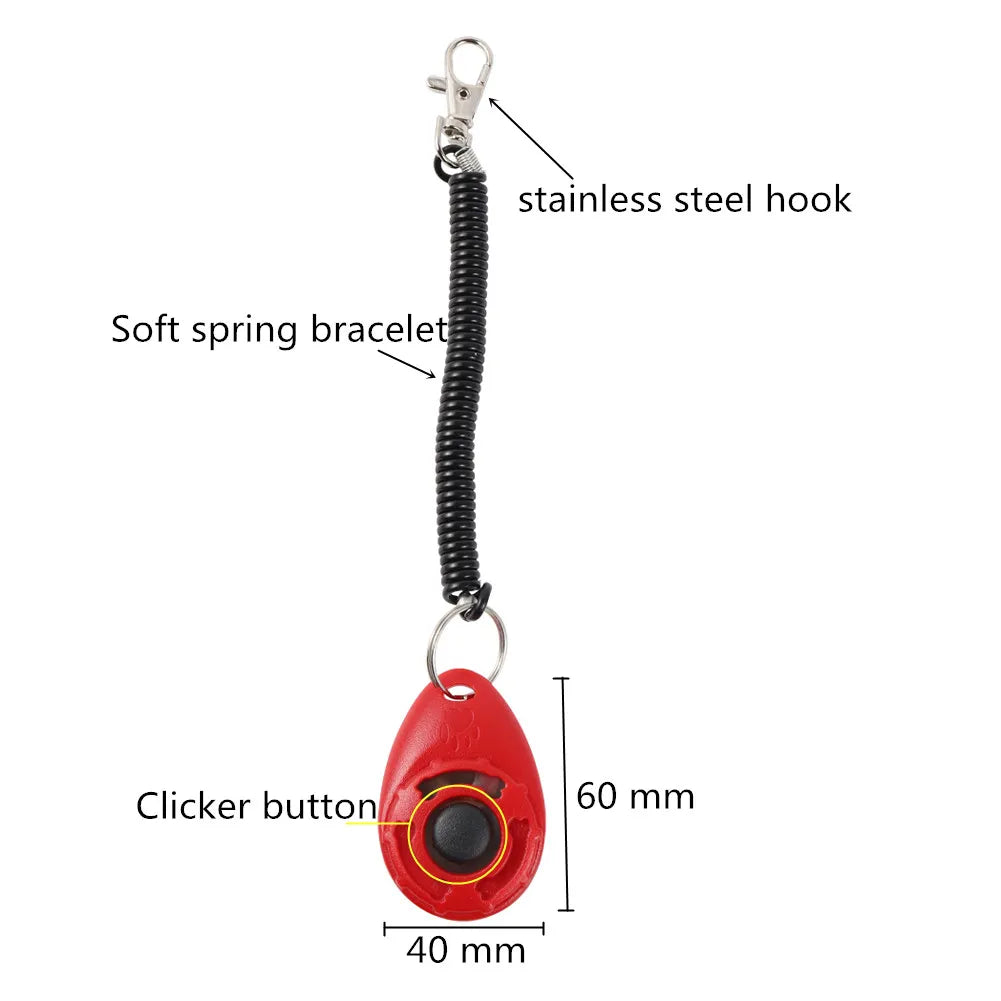 Dog Training Clicker Pet Cat Plastic New Dogs Click Trainer Aid Tools Adjustable Wrist Strap Sound Key Chain Dog Supplies-1