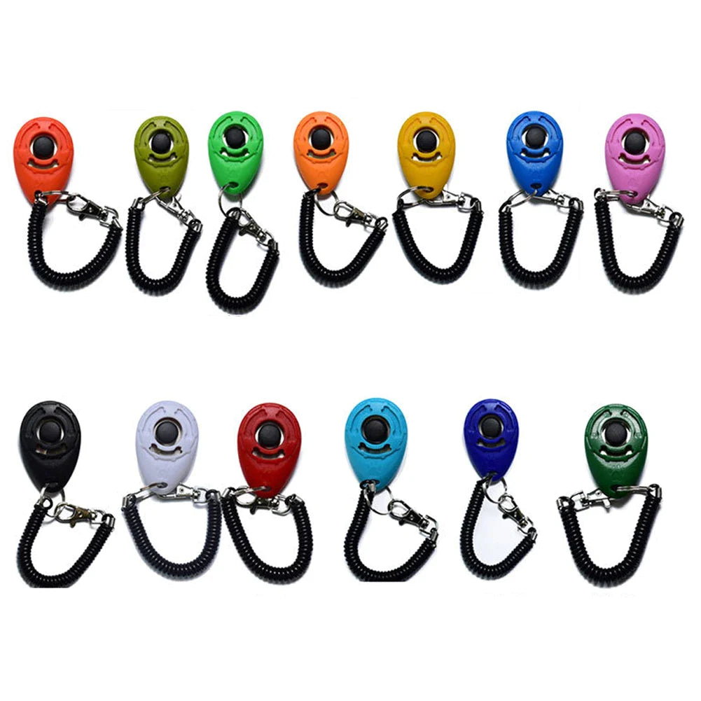 Dog Training Clicker Pet Cat Plastic New Dogs Click Trainer Aid Tools Adjustable Wrist Strap Sound Key Chain Dog Supplies-4