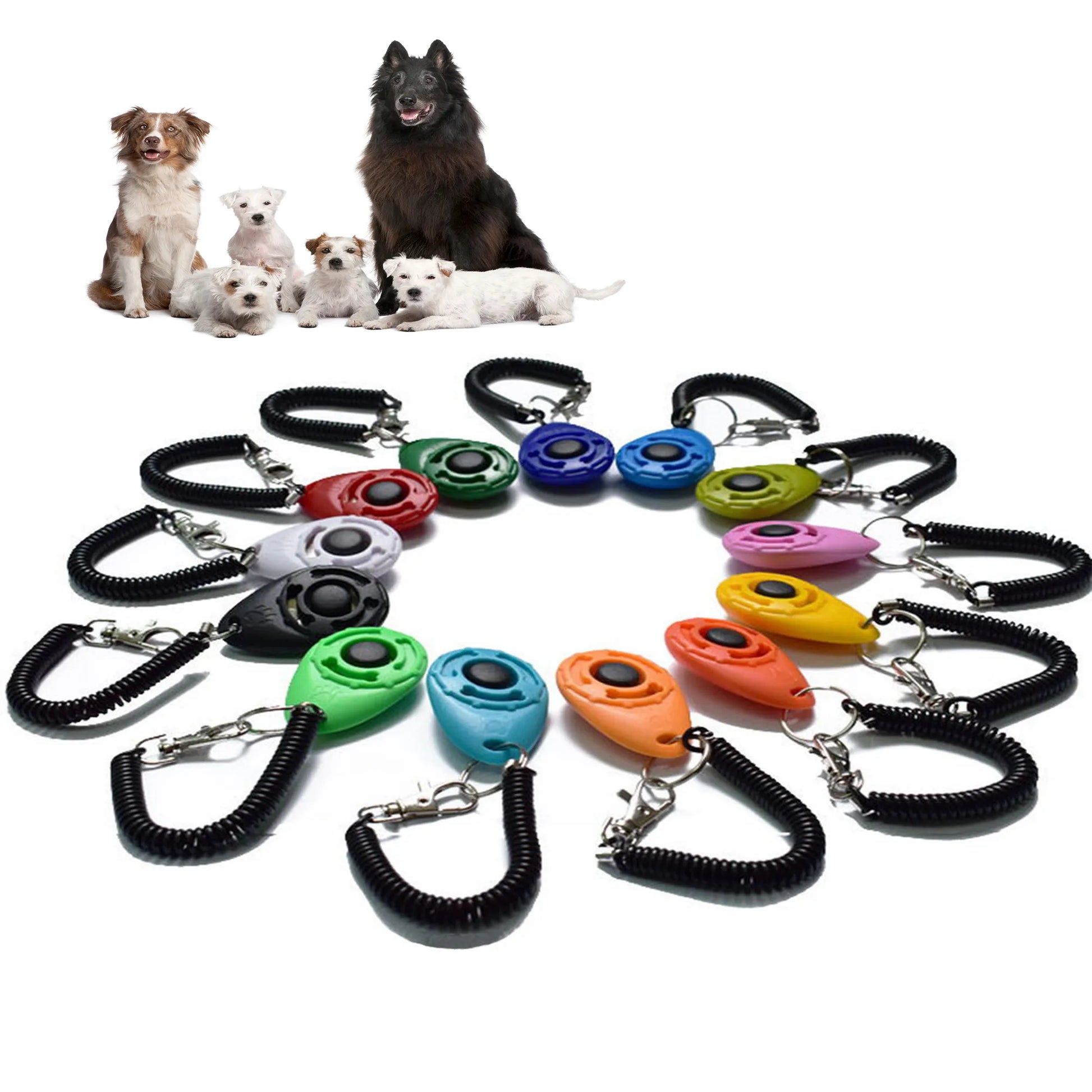 Dog Training Clicker Pet Cat Plastic New Dogs Click Trainer Aid Tools Adjustable Wrist Strap Sound Key Chain Dog Supplies-0