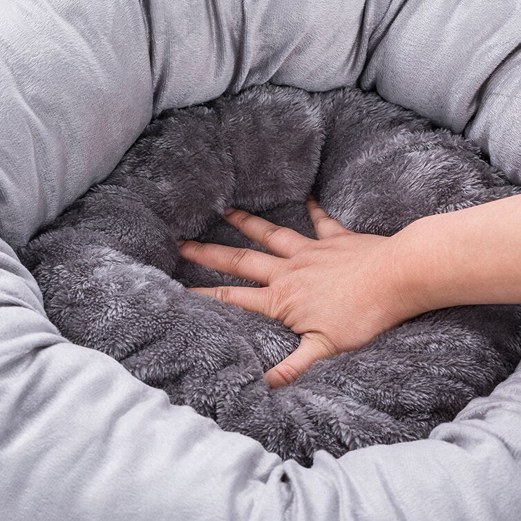 Dog Cat Bed Cute Round Pet Bed Soft Sofa Mat With Pillow Winter Warm Pet House Nest Cushion for Cats Puppy Pet Sleeping Supplies-9