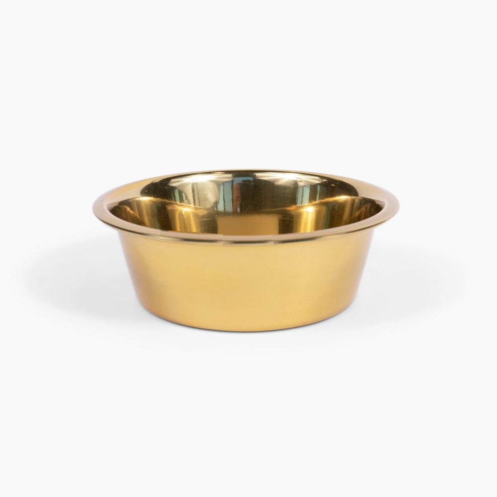 Durable Gold Stainless Steel Heavy Dog Bowl-0