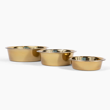 Durable Gold Stainless Steel Heavy DOG BOWL