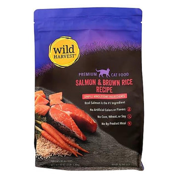 All-Natural SALMON &  BROWN RICE Cat FOOD (4) 3 lb Bags