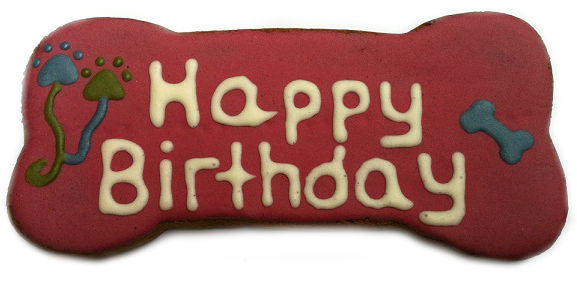 6 inch Birthday Dog Bone Treat (Qty 6)-0