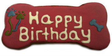 HAPPY BIRTHDAY Vegan Dog Bone Treat (Qty 6)