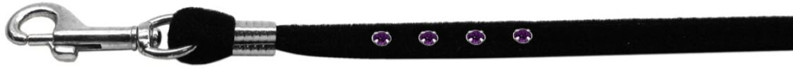 Dog, Puppy & Pet Leash, "Black Velvet Jeweled"-1