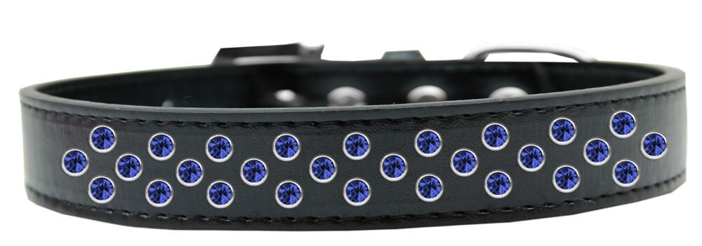 Dog, Puppy & Pet Fashion  Collar, "Blue Crystal Rimsets Sprinkles"-2