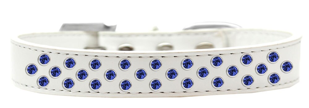 Dog, Puppy & Pet Fashion  Collar, "Blue Crystal Rimsets Sprinkles"-3