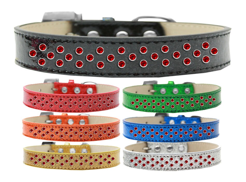 Dog, Puppy & Pet Ice Cream  Collar, "Red Crystal Rimsets Sprinkles"-0