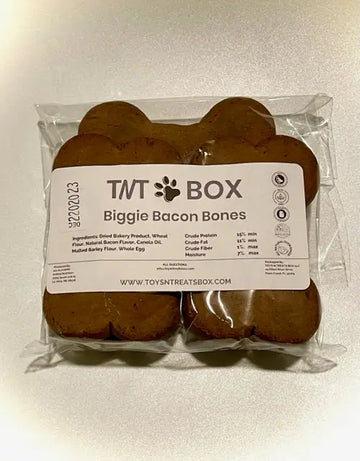 Biggie Bacon Bones Dog Treats - All Natural Oven Baked-0