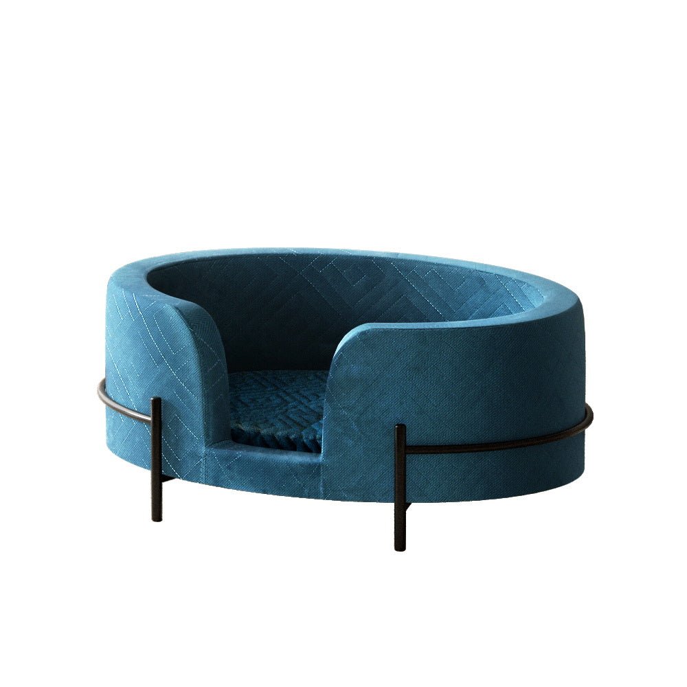 Elevated Cosy Calming Pet Bed Blue-0